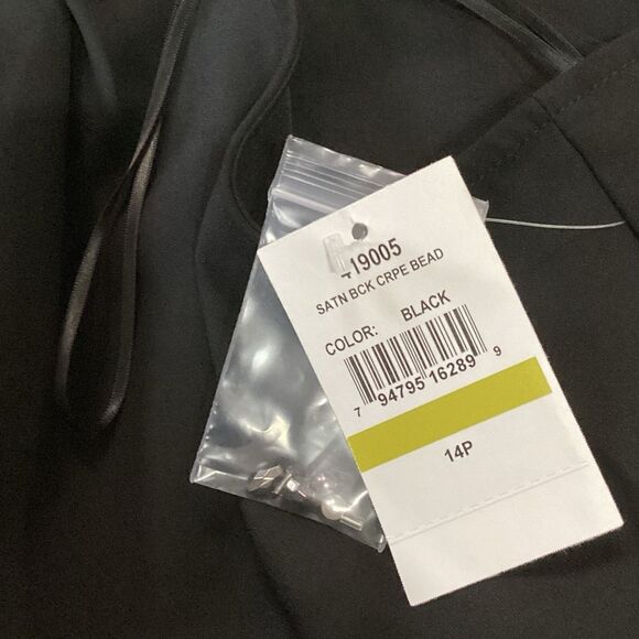 Ignite Evenings Petite Size Satin Back Crepe Beaded High-Low Halter Neck Sleevel - Picture 9 of 12